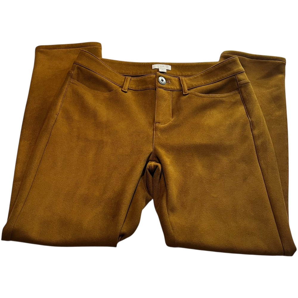 J. Jill Faux Suede Luxe Skinny Pants Chestnut Women's Size 4‎ Petite Rustic